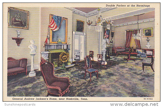 Interior The Hermitage General Andrew Jacksons Home Double Parlors Nashville Tennessee Curteich - Nashville