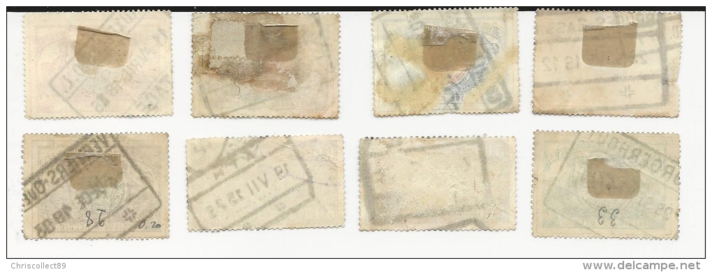 Serie  8 Timbres Taxe Chemin De Fer  Dentelés Oblitérés Belgique  : 1895/1902 - Briefmarken