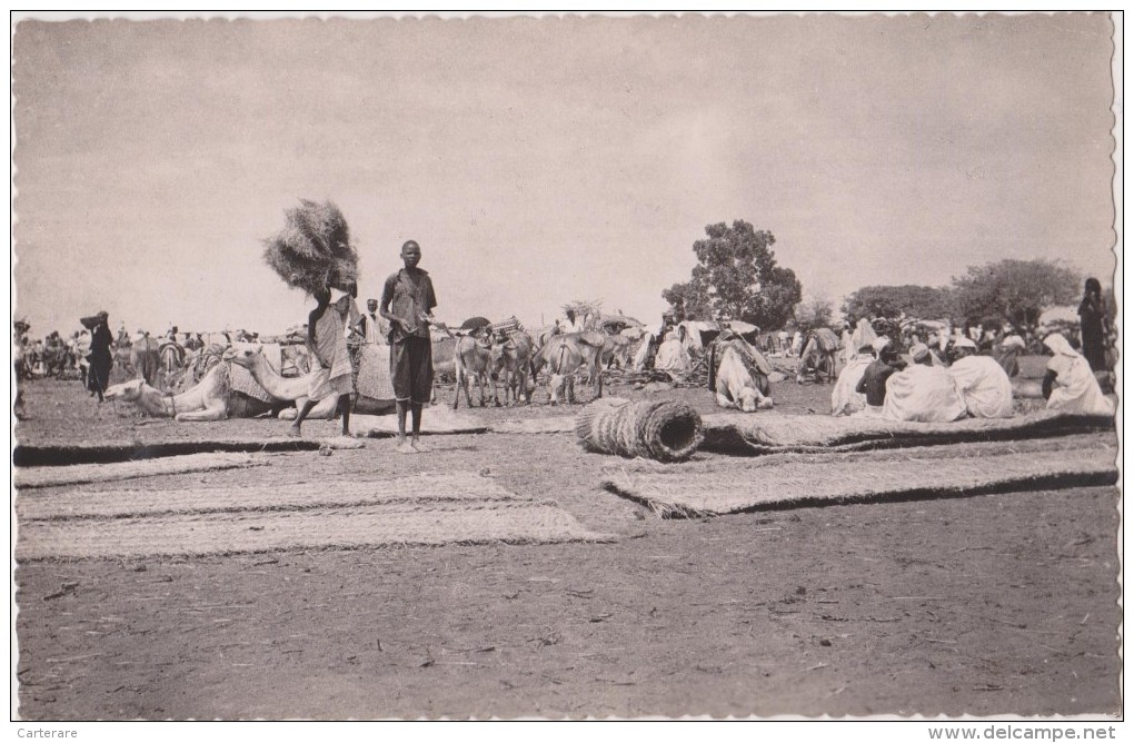 Afrique,africa,NIGER,NIAM EY,le Marché Aux Nattes,aprés Guerre,tapis,paille,métie R,vendeur,job,commerce - Niger