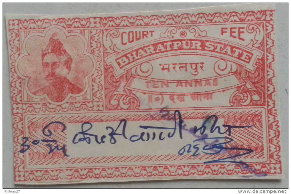 INDE  -  BHARATPUR  STATE  -  COURT  FEE  - - Bahawalpur