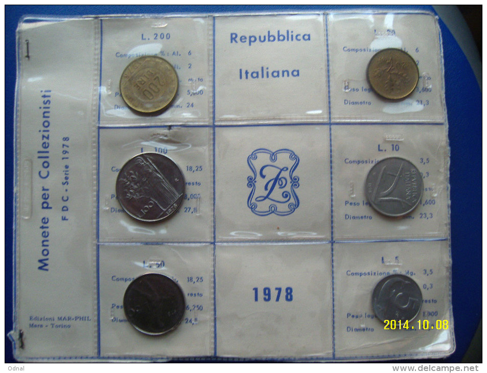 REPUBBLICA ITALIANA ANNATA DI CIRCOLAZIONE EMISSIONE 1978 - Mint Sets & Proof Sets
