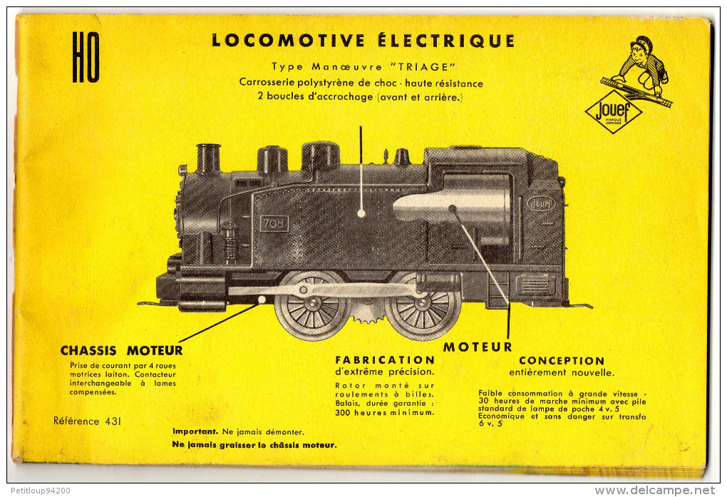 CATALOGUE JOUEF  Locomotives/Motrices Electriques/Mécaniques -Wagons-Gares-Accéssoires Etc ... ANNEE 1958 - Français