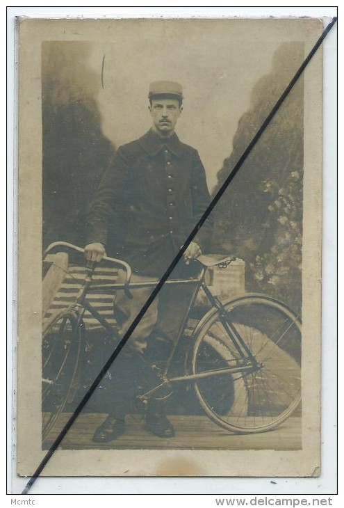 Carte Photo - Cycliste,vélo Ancien- - Ciclismo