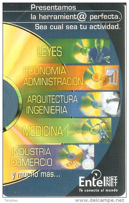 TARJETA DE BOLIVIA DE ENTEL DE ENTELNET LA HERRAMIENTA PERFECTA (NUEVA-MINT) - Bolivie