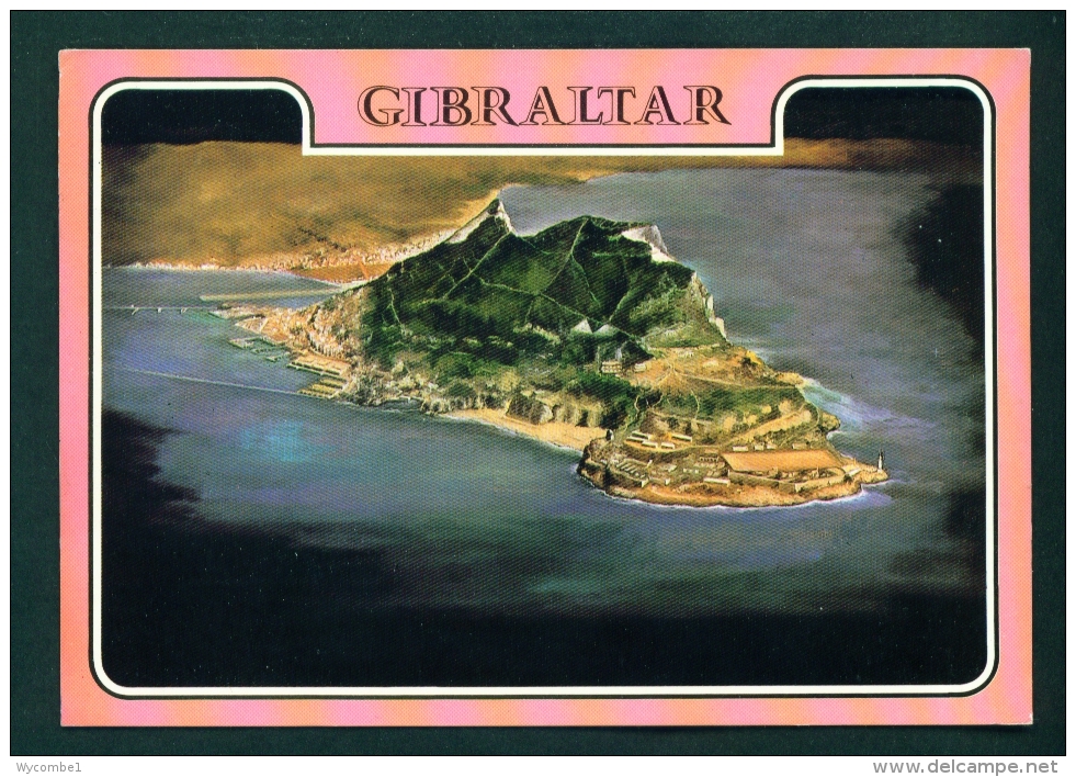 GIBRALTAR  -  Aerial View  Used Postcard As Scans - Gibraltar