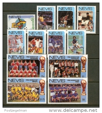 NEVIS, 1986, Mint Never Hinged Stamp(s), MI Nr, 377-388, #6333 - St.Kitts And Nevis ( 1983-...)