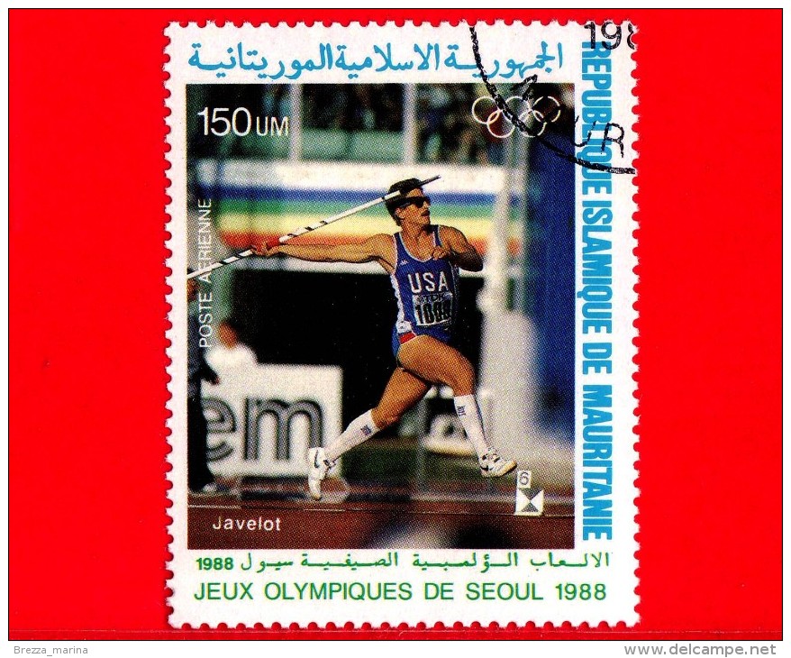 MAURITANIA - Nuovo Obl. - 1988 - Olimpiadi Estive, Seoul - Lancio Del Giavellotto - Posta Aerea -   150 - Mauritania (1960-...)