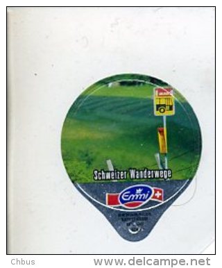 Kaffeerahm-Deckel Emmi Schweizer Wanderwege Postauto Haltestelle - Milk Tops (Milk Lids)