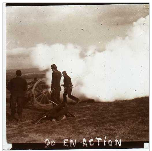 Photo Plaque De Verre / Vue Stéréo / WW1 Guerre 14/18 / La Marne En 1914 - 90 En Action - Diapositiva Su Vetro