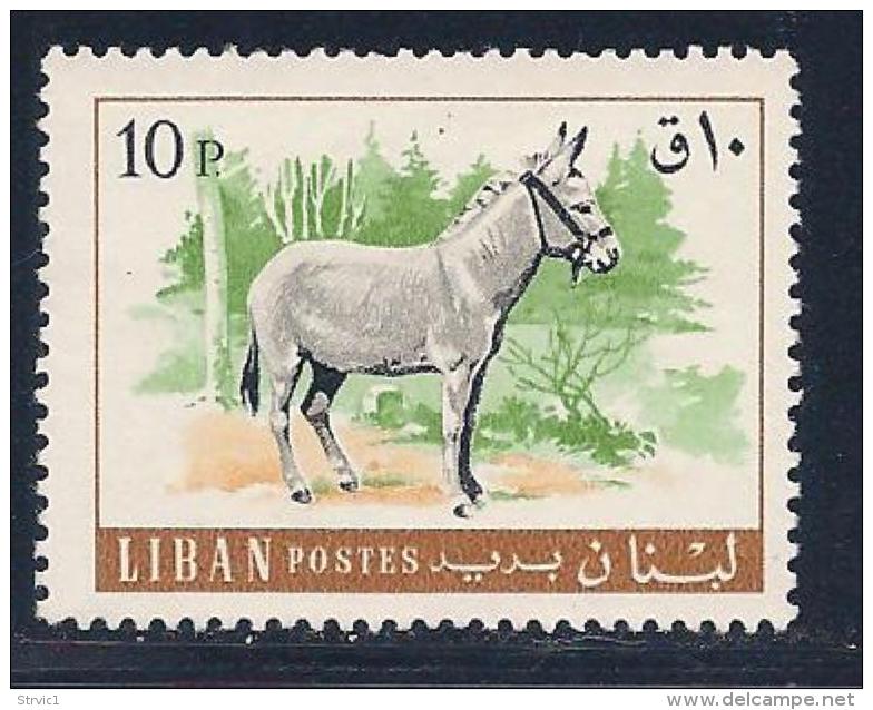 Lebanon, Scott # 457 Unused No Gum Donkey,1968 - Libano