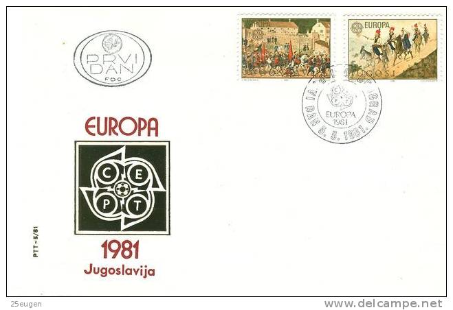 YUGOSLAVIA  1981 EUROPA CEPT   SET FDC /zx/ - 1981