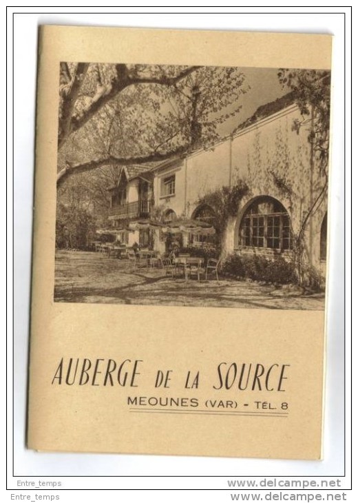 Meounes (VAR)  Dépliant Publicitaire Auberge De La Source - Publicités