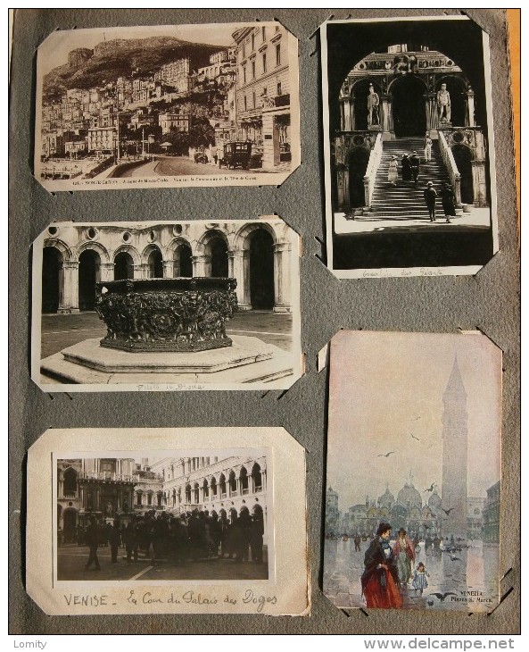 album ancien de 452 cartes postales CPA et photo Italie principalement , une dizaine de carte Monaco et France