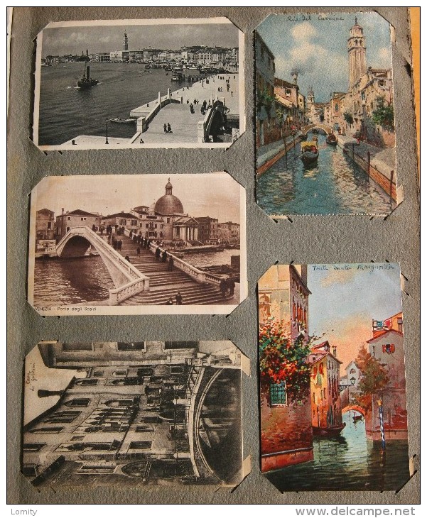 album ancien de 452 cartes postales CPA et photo Italie principalement , une dizaine de carte Monaco et France