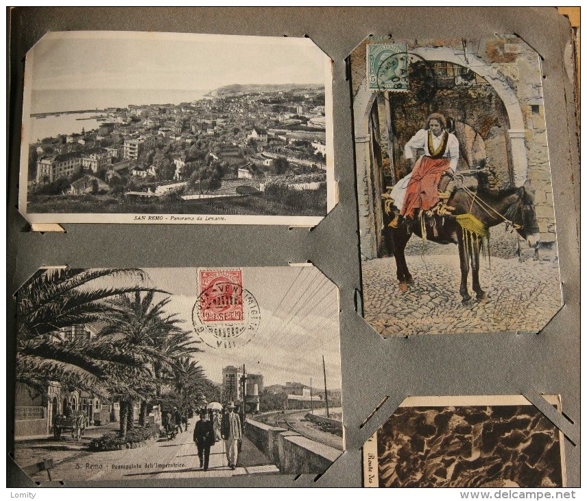 album ancien de 452 cartes postales CPA et photo Italie principalement , une dizaine de carte Monaco et France