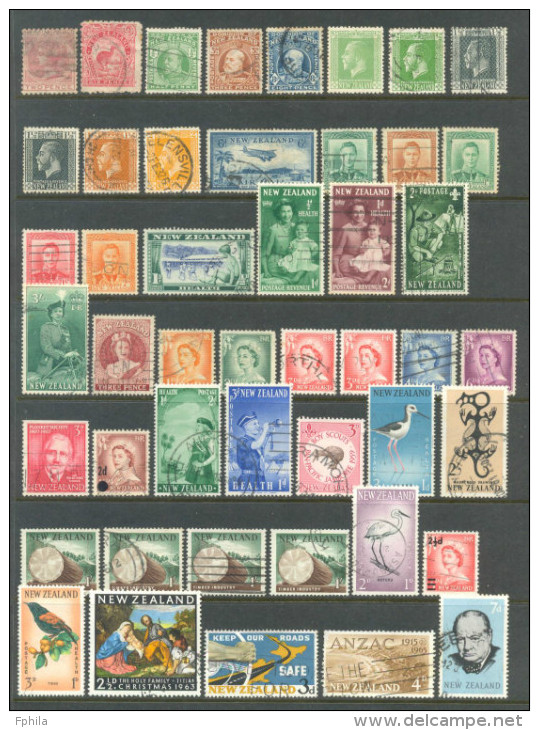 1874 - 1982 NEW ZEALAND 69x Stamps LOT USED - Collections, Lots & Series