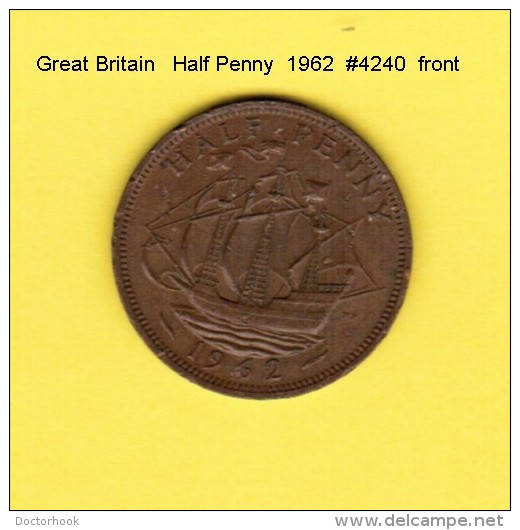 GREAT BRITAIN   1/2  PENNY  1962  (KM # 896) - C. 1/2 Penny