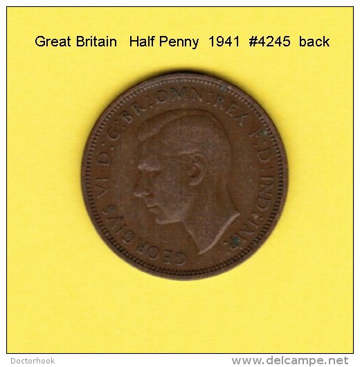 GREAT BRITAIN   1/2  PENNY  1941 (KM # 844) - C. 1/2 Penny