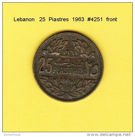 LEBANON   25  PIASTRES  1961  (KM # 16.2) - Lebanon
