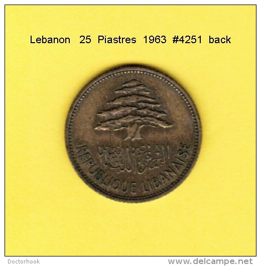 LEBANON   25  PIASTRES  1961  (KM # 16.2) - Libanon
