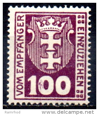 DANZIG 1921 Postage Due -  100pf. - Purple  MH - Sonstige & Ohne Zuordnung