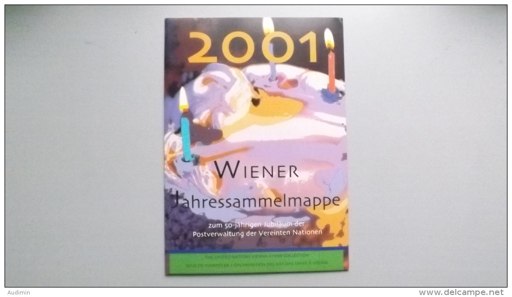 UNO-Wien 331/4, 341/50, Bl. 15 Souvenir-Folder 2001 **/mnh, Jahreszusammenstellung 2001 - Ungebraucht