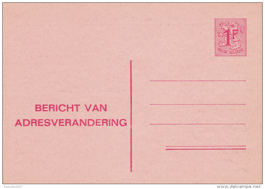 AP - Entier Postal - Carte Postale Avis De Changement D´adresse N° 14 - Chiffre Sur Lion Héraldique - 1,00 Fr Rose - N - Addr. Chang.