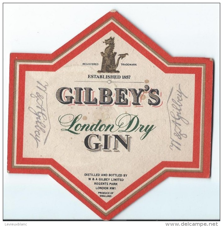 Sous -Bock/Alcool /GIN/ Gilbey's/ London Dry /Angleterre / Vers 1980     SOUB24 - Sous-bocks