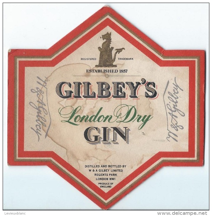 Sous -Bock/Alcool /GIN/ Gilbey's/ London Dry /Angleterre / Vers 1980     SOUB24 - Sous-bocks