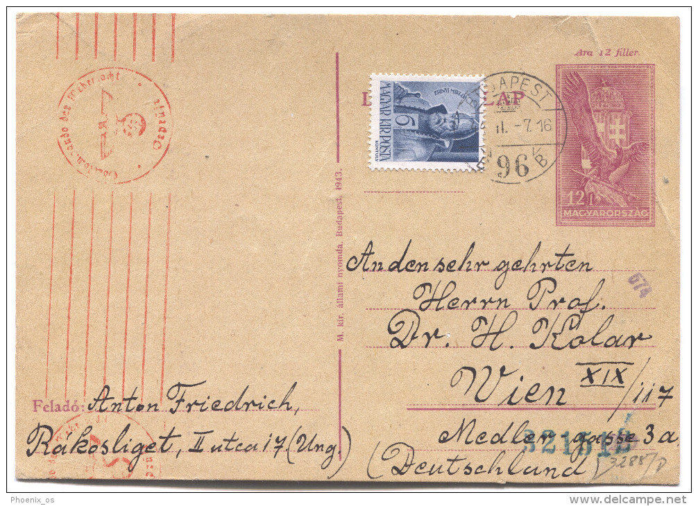 Hungary, BUDAPEST, 1944. WW2, Germany Censorship - Lettres & Documents