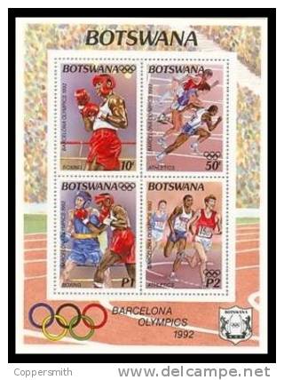 (139-140) Botswana  1992  Sport / Olympics / JO Barcelona  ** / Mnh  Michel 535-38 + BL 25 - Botswana (1966-...)