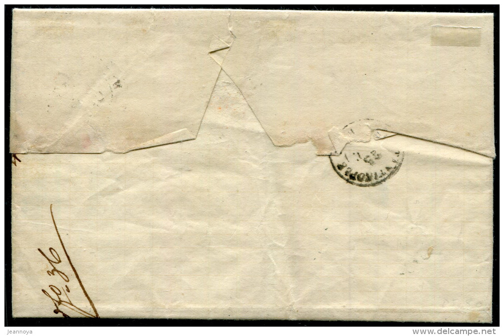 FRANCE - N° 91 OBL. CAD " MARSEILLE / B. M. LE 18/10/1879 " / LETTRE DE MARSEILLE POUR CONSTANTINOPLE - TB - Maritime Post