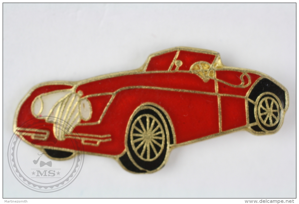 Old Classic Coupe Car, Red Colour - Pin Badge #PLS - Otros & Sin Clasificación