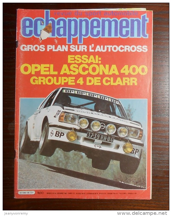 Échappement  Revue Du Sport Automobile. N°145. Novembre 1980. Opel Ascona 400. - Sport