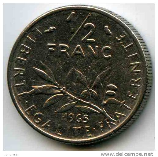 France 1/2 Franc 1965 GAD 429 KM 931.1 - 1/2 Franc