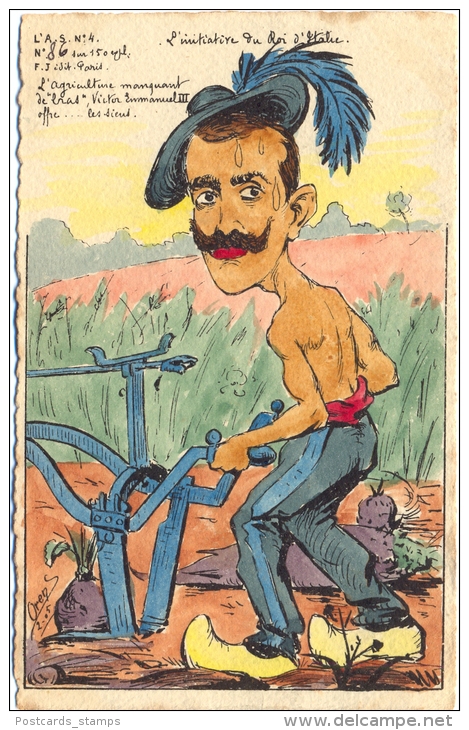Frankreich, Politische Karikatur, Sign. Orens, L`Actualise Nr. 4, Auflage Nur 150 Karten - Orens