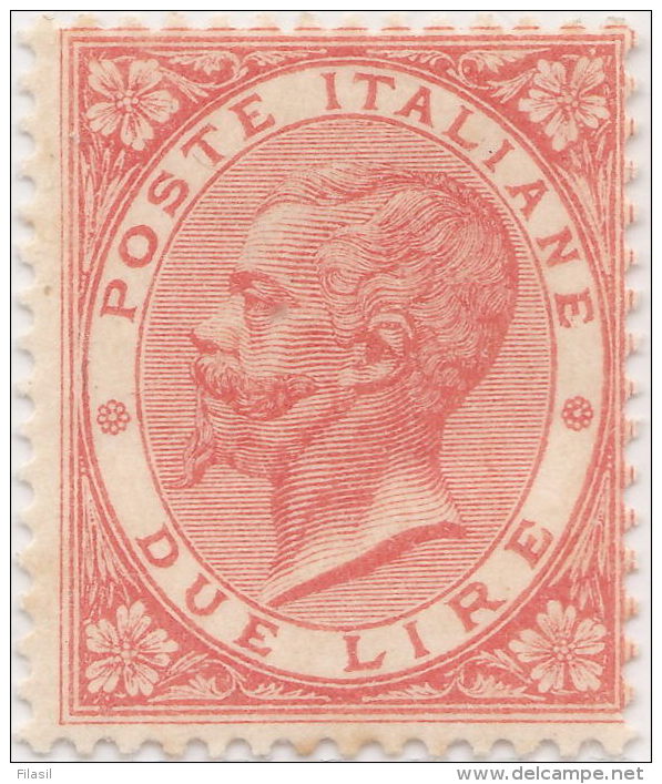 SI53D Italia Italy Regno 1863 2 L. - Effigie Di Vittorio Emanuele II Entro Un Ovale  Nuovo MLH - Nuovi
