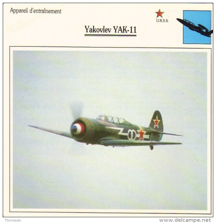 Yakovlev YAK 11  -  Avion D'Entrainement  -  Fiche Technique - 1939-1945: 2ème Guerre