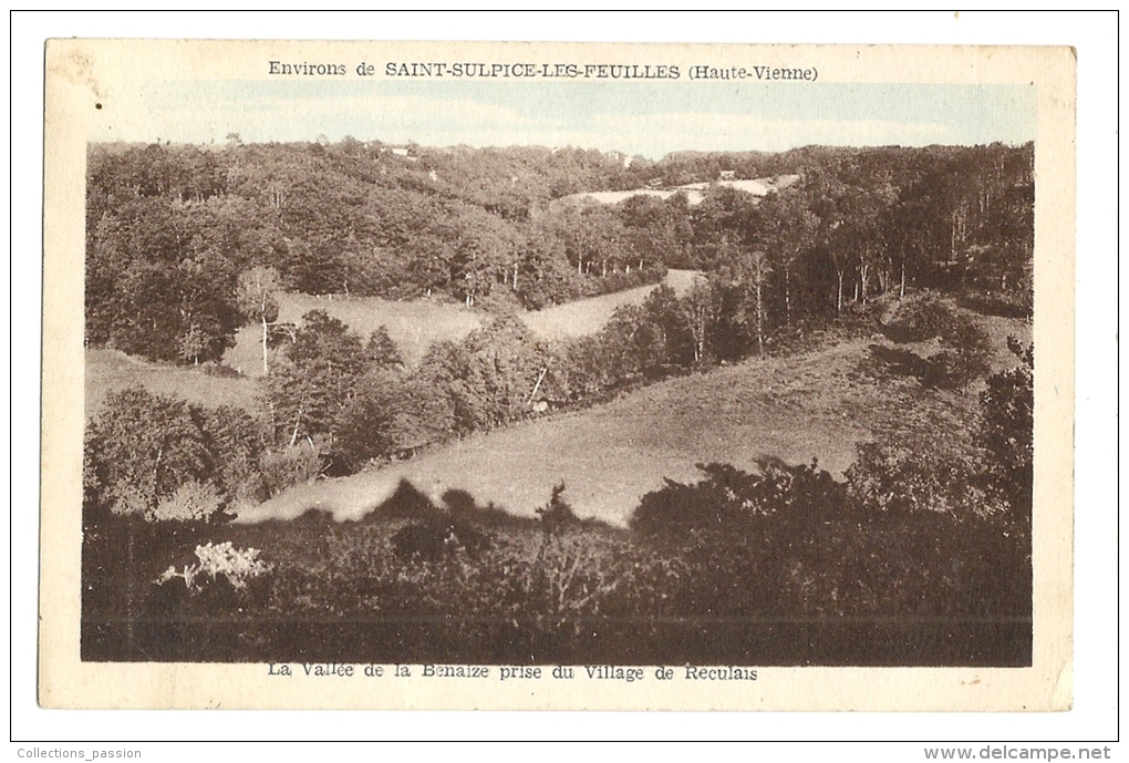 Cp, 87, Env. De Saint-Sulpice-les-Feuille S, La Vallée De La Benaize DuVillage De Reculais, Voyagée 1952 - Saint Sulpice Les Feuilles