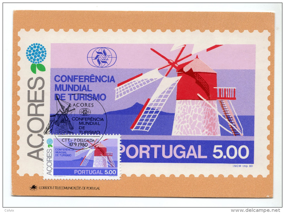 PORTUGAL ACORES CARTE MAXIMUM CONFERENCE MONDIAL DU TOURISME - Tarjetas – Máximo