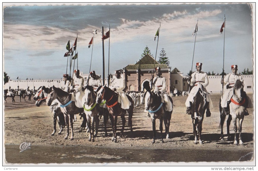 Afrique,africa,maghreb,MAROC,MOROCCO,RABAT,militaire à Cheval,garde Royale,palais,uniforme,sé Rieux - Rabat