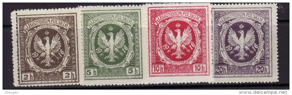 POLAND MILITARY POST  CHARITY LABELS 1916   MNH - Ungebraucht