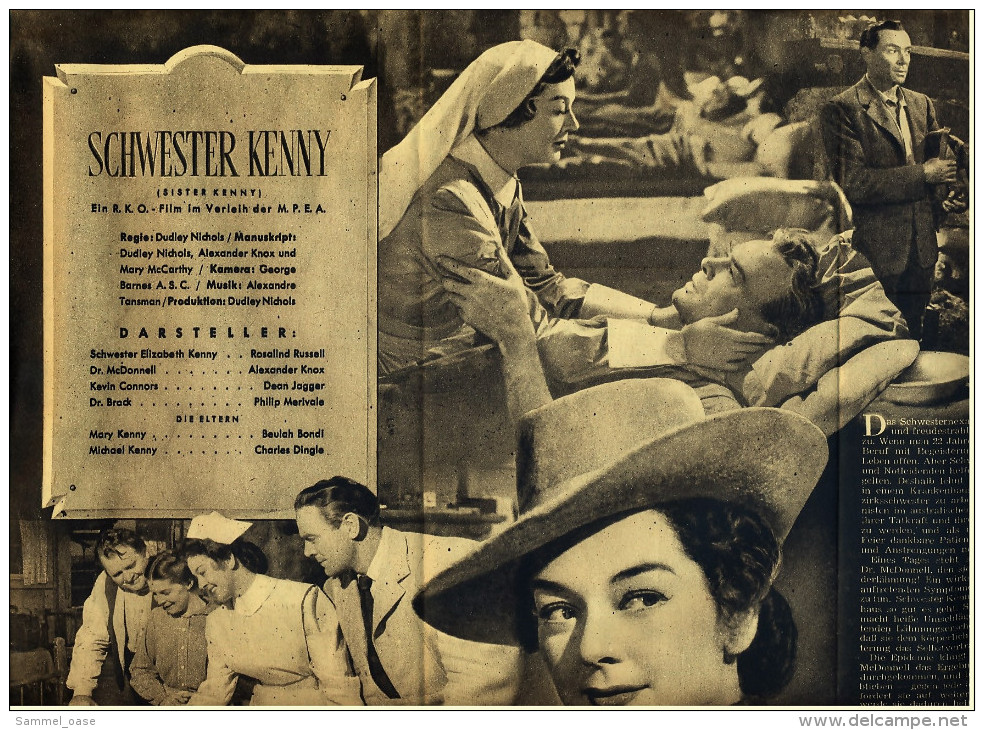 "Filmpost" "Schwester Kenny" Mit Rosalind Russell , Alexander Knox  -  Filmprogramm Nr. 188 Von Ca. 1948 - Sonstige & Ohne Zuordnung