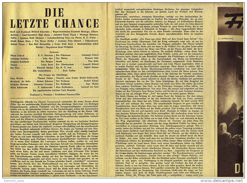 "Filmpost" "Die Letzte Chance" Mit E.G. Morrison , John Hoy  -  Filmprogramm Nr. 31 Von Ca. 1948 - Other & Unclassified