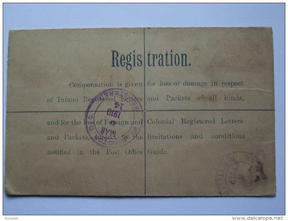 EDWARD VII 1910 REGISTERED NORWOOD COVER TO ALABAMA USA WITH WASHINGTON MARK - Covers & Documents