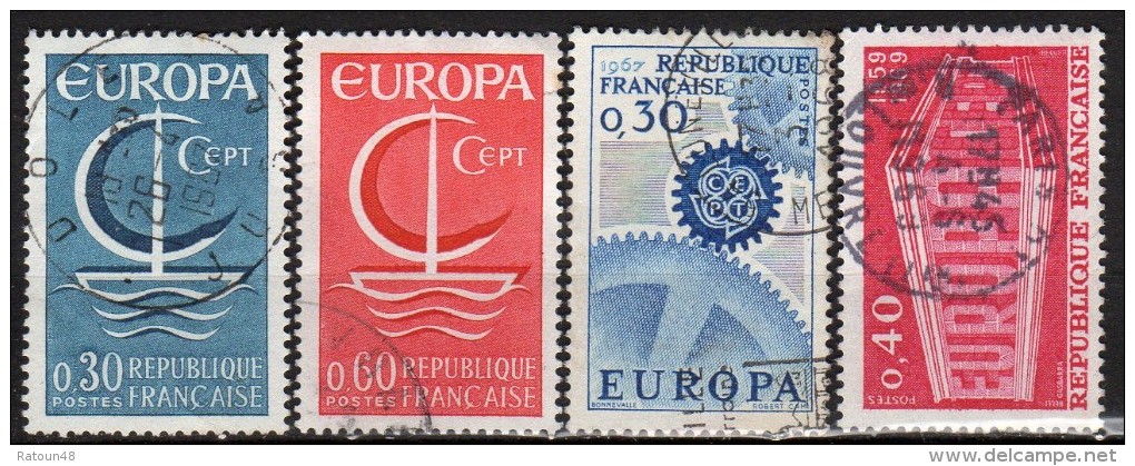 Petit Lot N° 1490/91-1521-1598  - Oblitéré  -EUROPA - FRANCE - Collections
