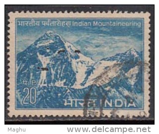 Perfin, Perfins, India Used  1973, India Mountaineering Foundation Climbing Organization, Mt Everest, Geography, Nature, - Climbing