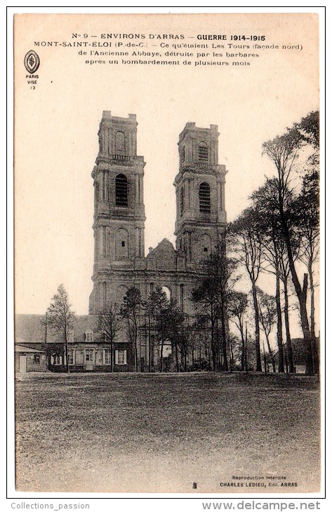 CP, 62, MONT-SAINT-ELOI, ENVIRONS D´ARRAS, Guerre 1914-1918...Ecrite - Autres & Non Classés