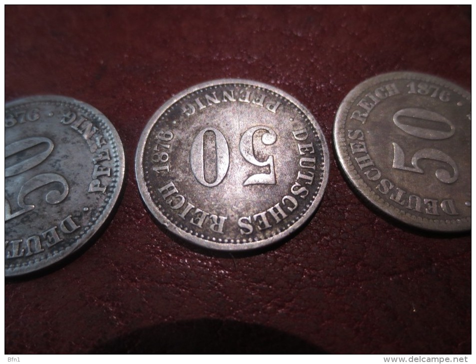 4* 50 Pfennig - 1876- Métal  Argent -  LETTRES A- B- H VOIR PHOTOS