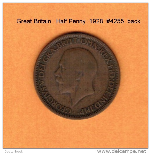 GREAT BRITAIN   1/2  PENNY  1928 (KM # 837) - C. 1/2 Penny